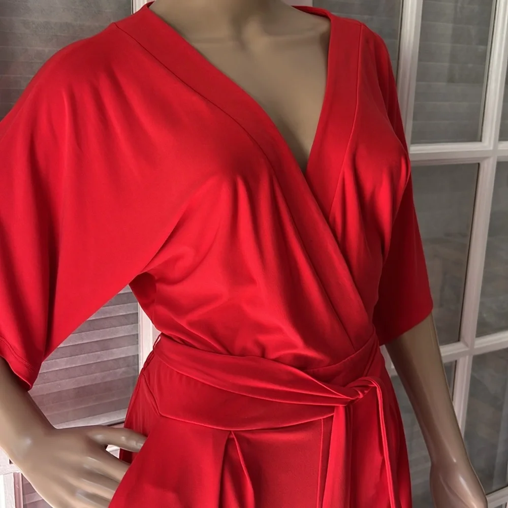 NY & Co stretch Red/orange  Women's Jumpsuit - Picture 2 of 14